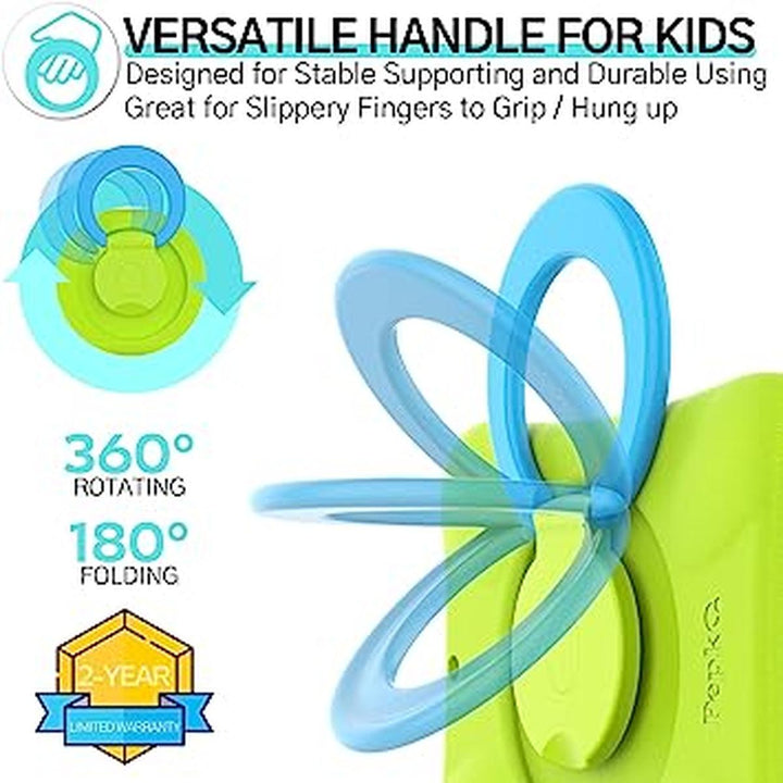 PEPKOO Kids iPad Case - Green Shockproof Stand - DOKUTRONIX
