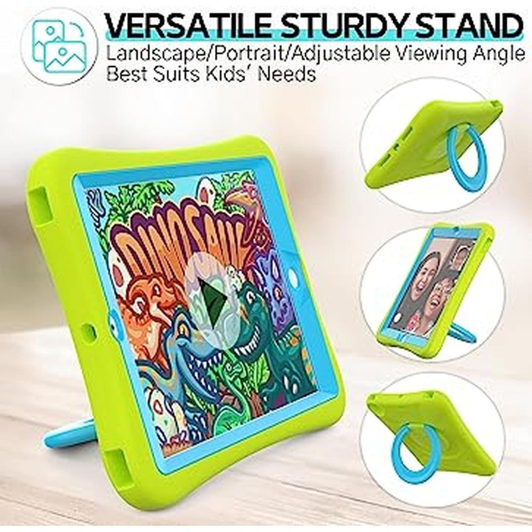 PEPKOO Kids iPad Case - Green Shockproof Stand - DOKUTRONIX