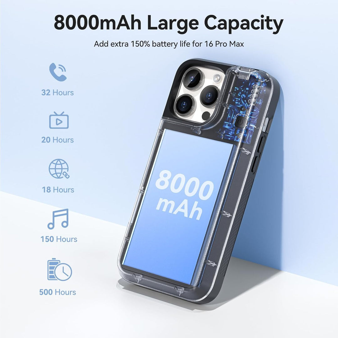 PowerMax 8000: Phone 16 Pro Battery Case & Charger - DOKUTRONIX