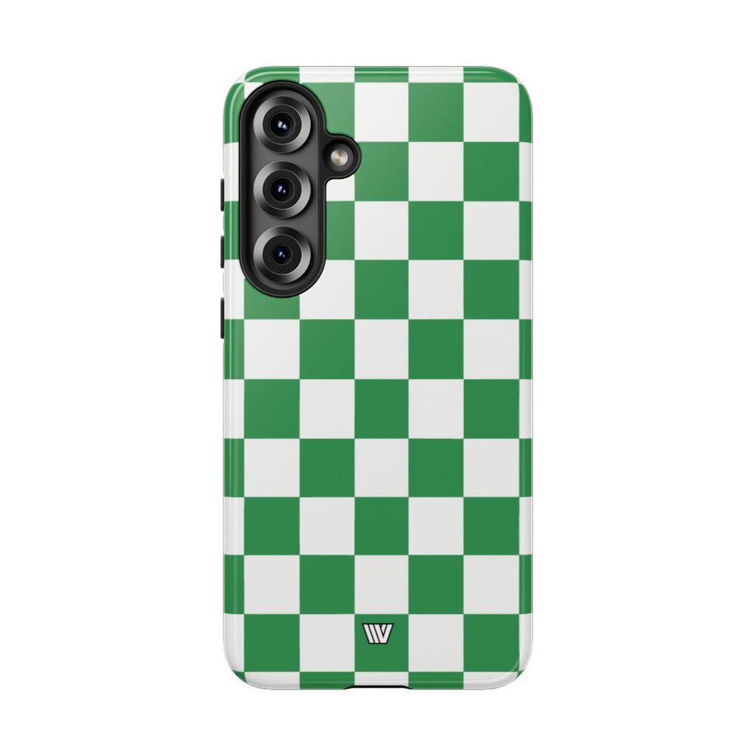 GREEN WHITE CHECKERBOARD | Tough Phone Case