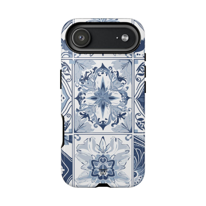 BLUE WHITE TILE | Tough Phone Case