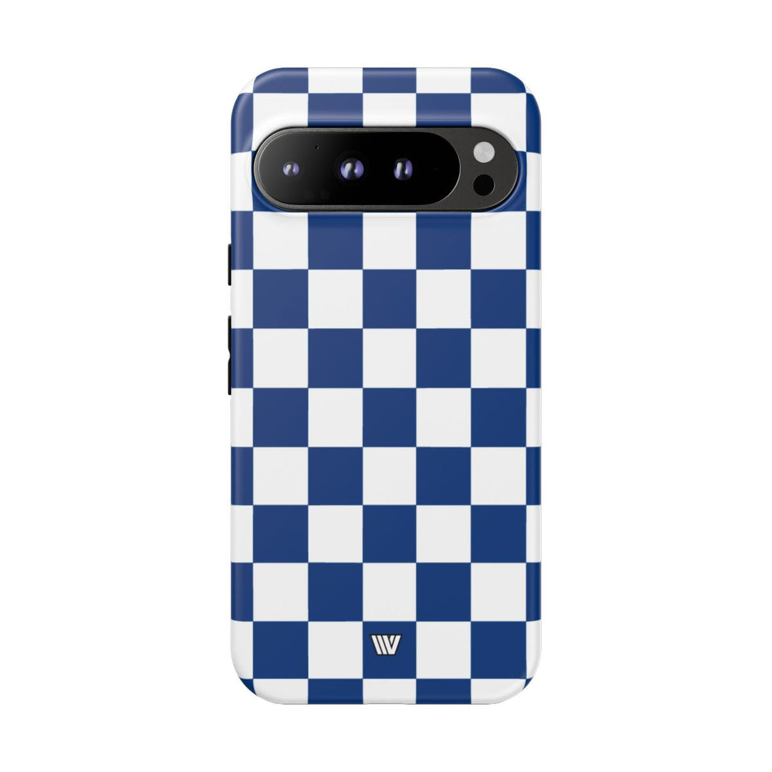 BLUE WHITE CHECKERBOARD | Tough Phone Case