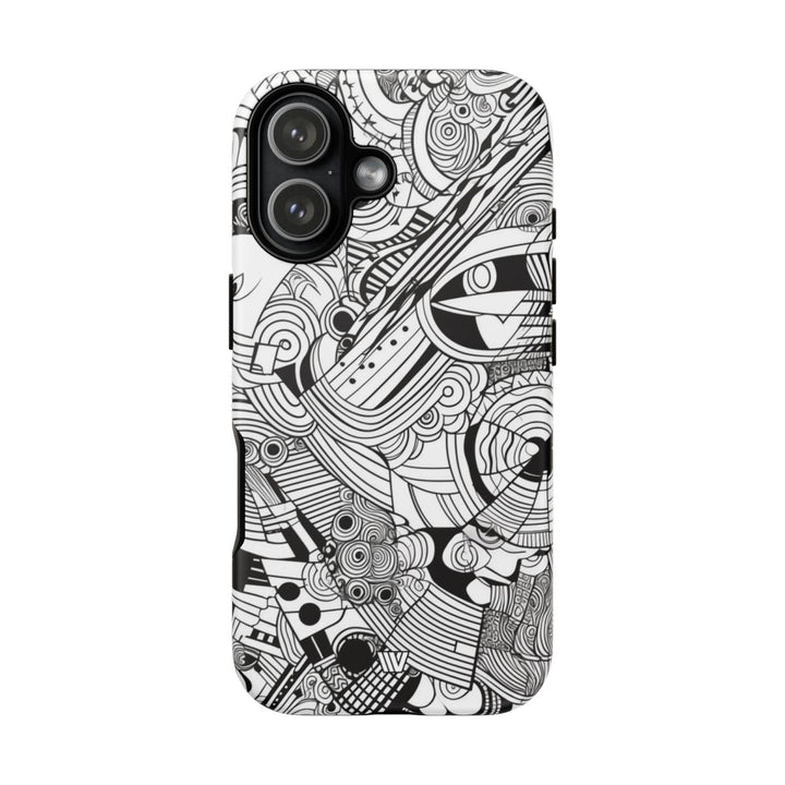 B&W ABSTRACT DOODLE | Tough Phone Case