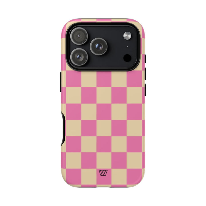 PINK TAN CHECKERBOARD | Tough Phone Case