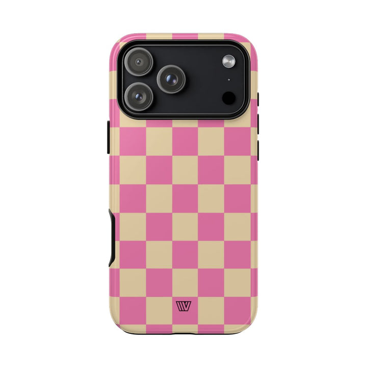 PINK TAN CHECKERBOARD | Tough Phone Case