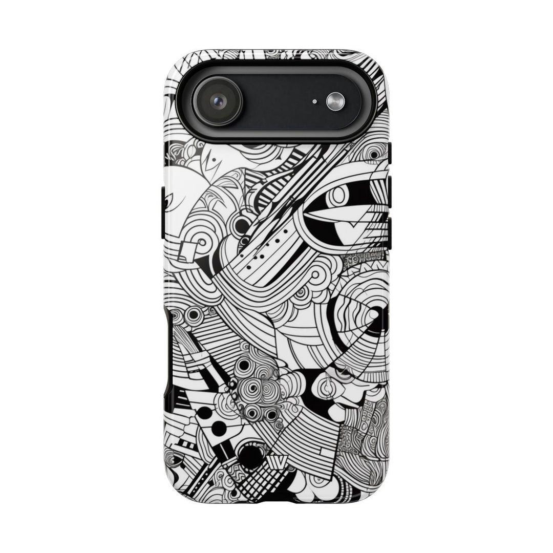 B&W ABSTRACT DOODLE | Tough Phone Case