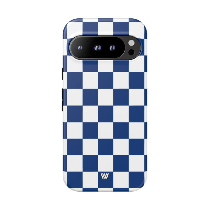 BLUE WHITE CHECKERBOARD | Tough Phone Case