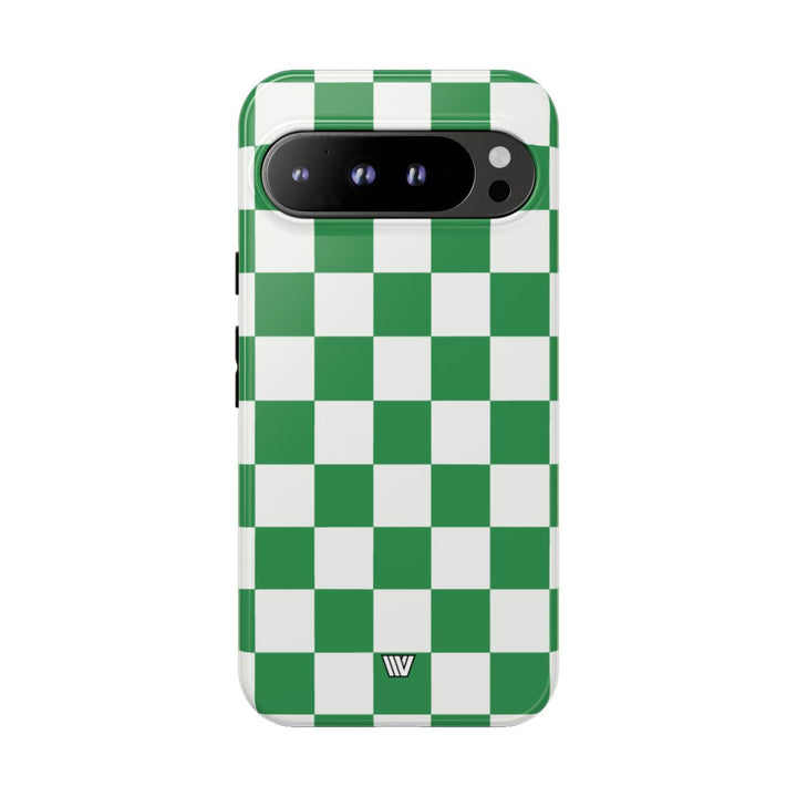 GREEN WHITE CHECKERBOARD | Tough Phone Case