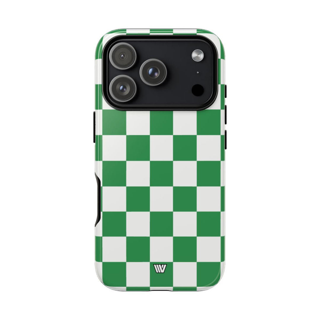 GREEN WHITE CHECKERBOARD | Tough Phone Case