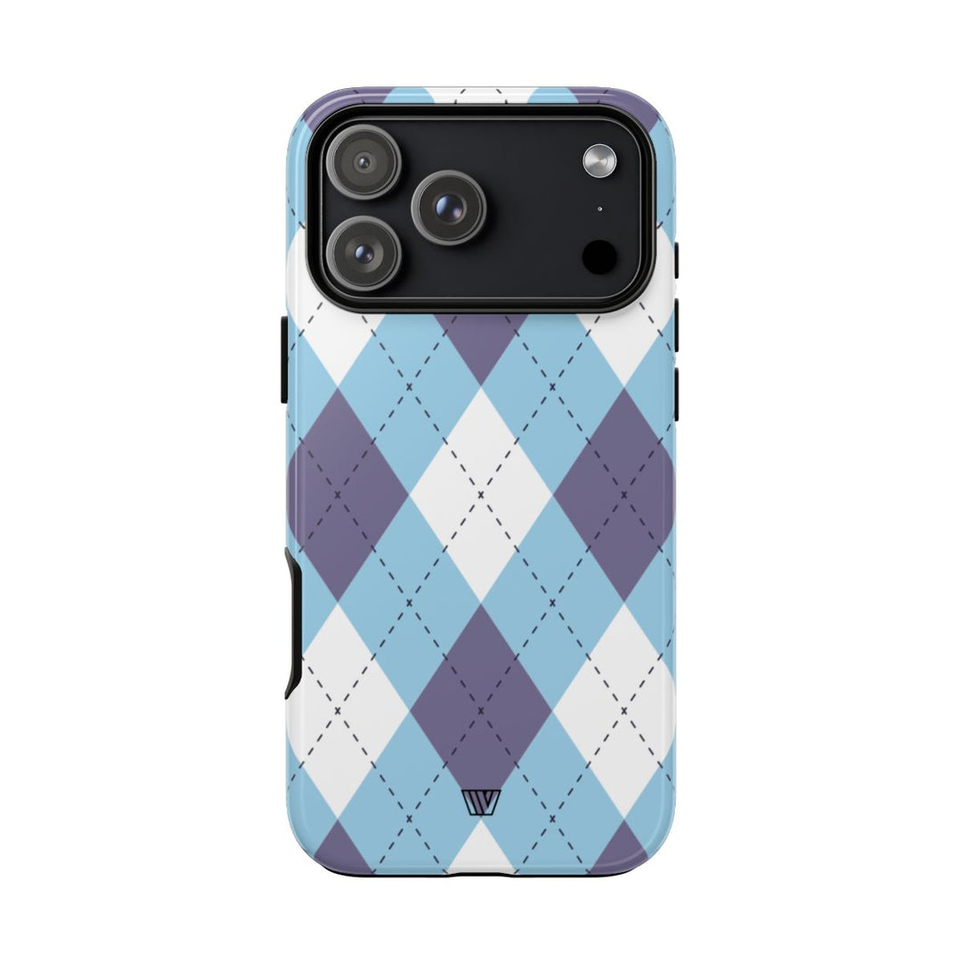 BLUE WHITE PURPLE ARGYLE | Tough Phone Case