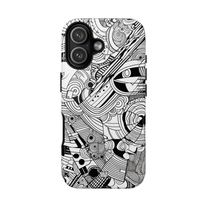 B&W ABSTRACT DOODLE | Tough Phone Case