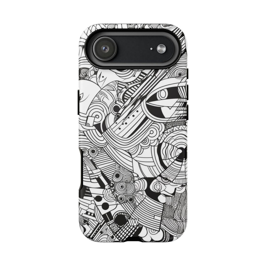 B&W ABSTRACT DOODLE | Tough Phone Case