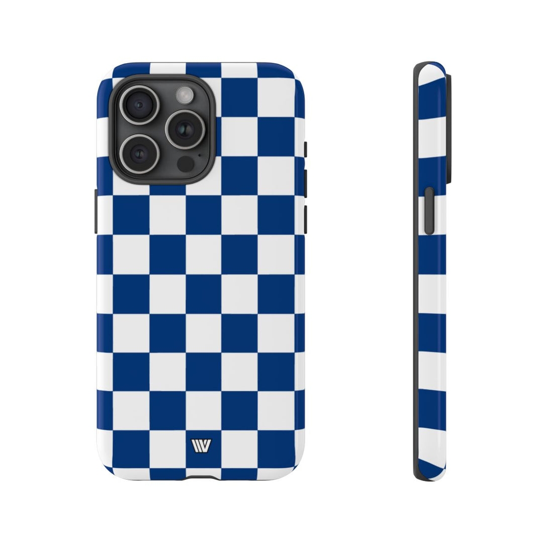 BLUE WHITE CHECKERBOARD | Tough Phone Case