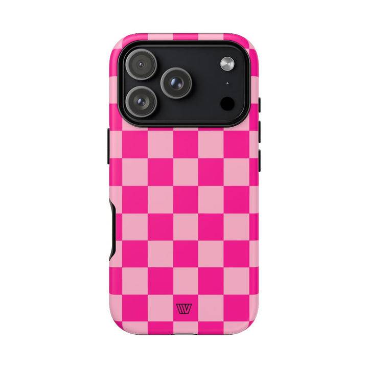 HOT PINK CHECKERBOARD | Tough Phone Case