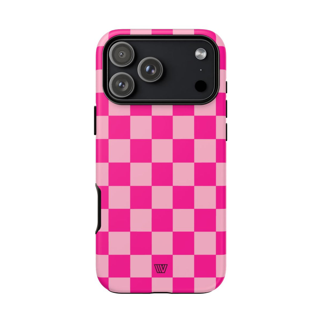 HOT PINK CHECKERBOARD | Tough Phone Case