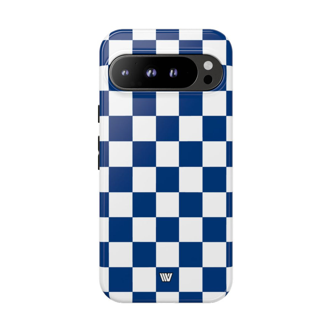BLUE WHITE CHECKERBOARD | Tough Phone Case