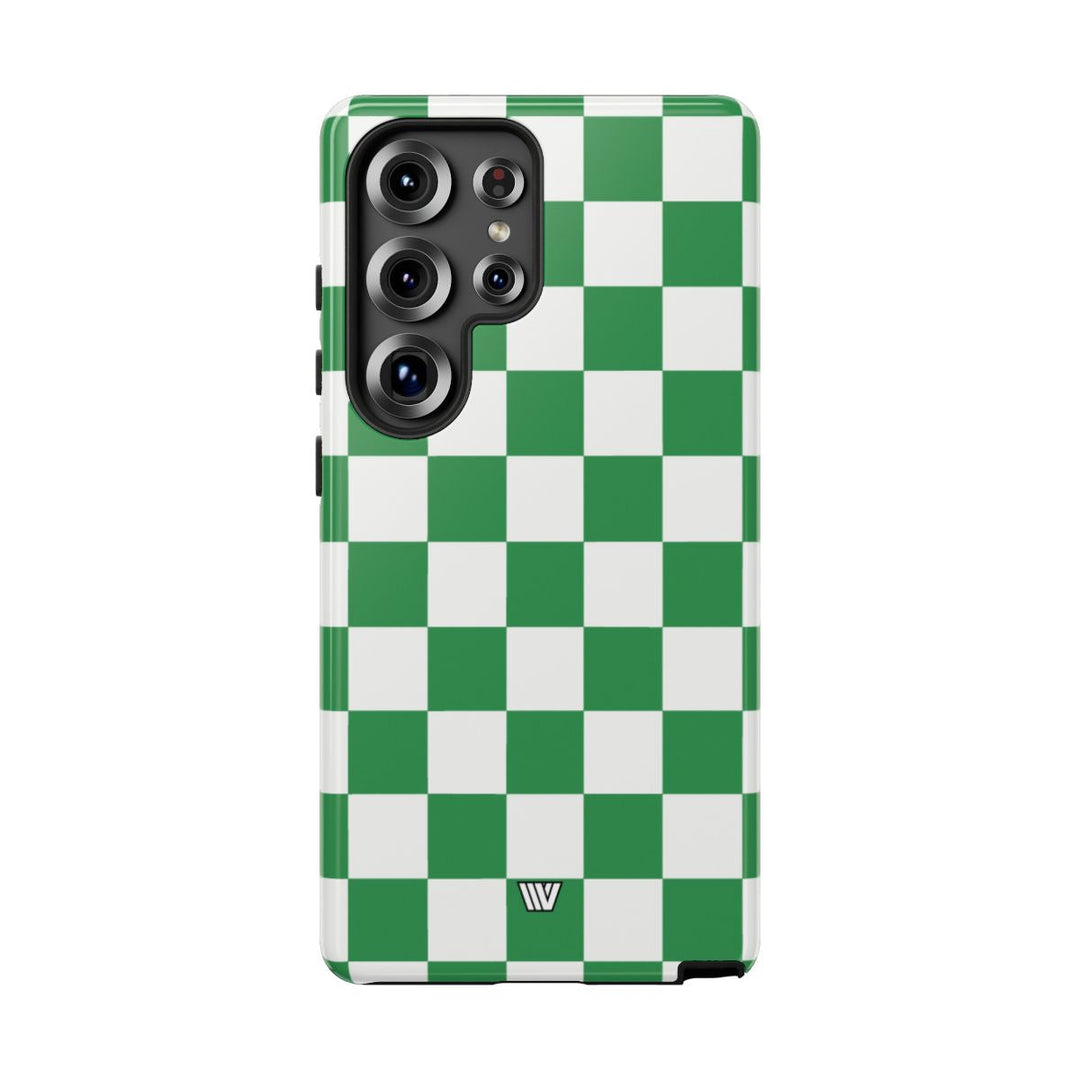 GREEN WHITE CHECKERBOARD | Tough Phone Case