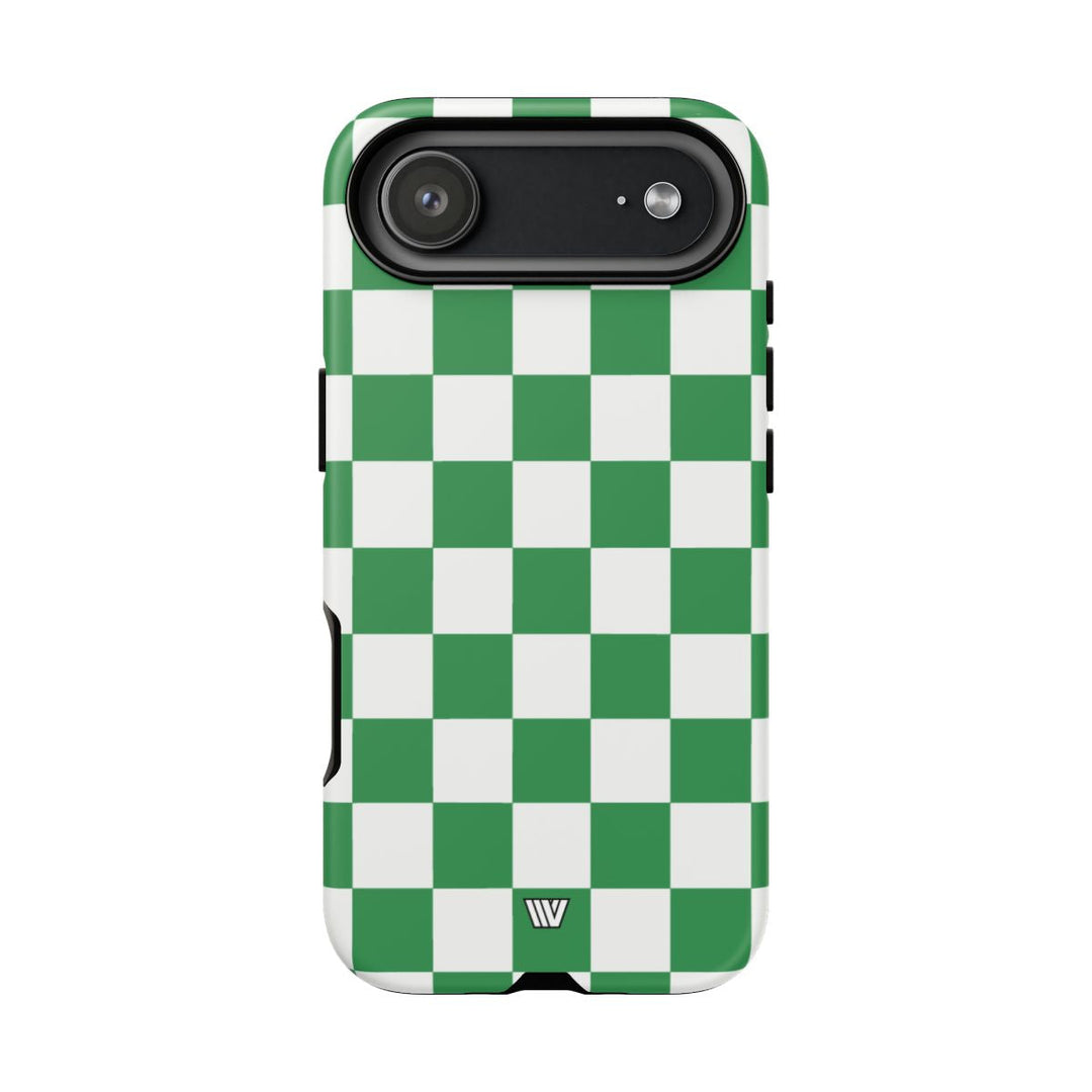 GREEN WHITE CHECKERBOARD | Tough Phone Case