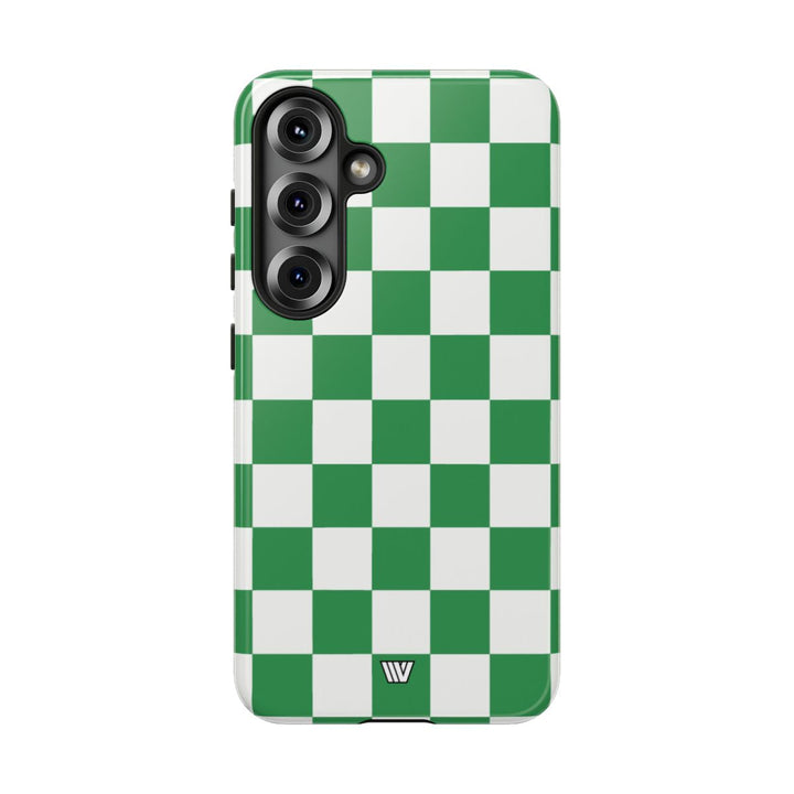 GREEN WHITE CHECKERBOARD | Tough Phone Case