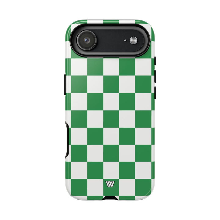 GREEN WHITE CHECKERBOARD | Tough Phone Case