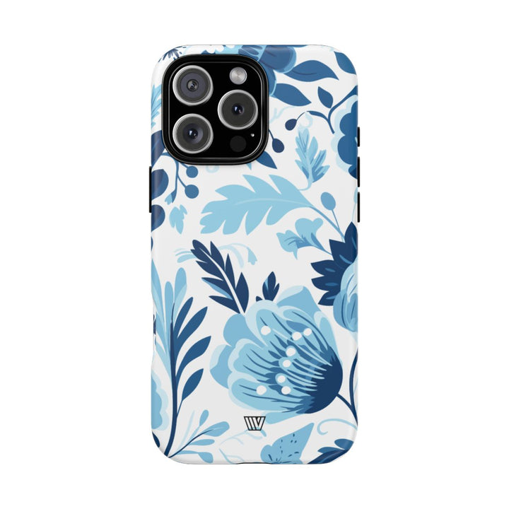 BLUE WHITE FLOWERS | Tough Phone Case