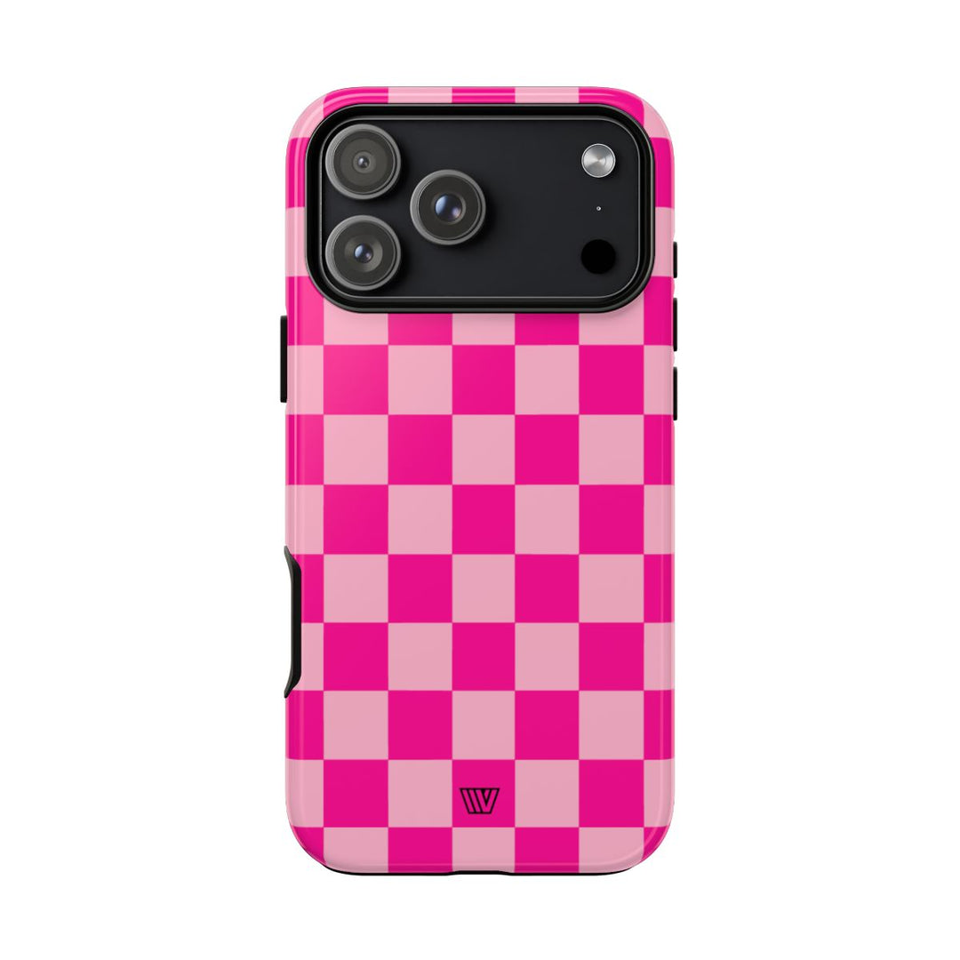 HOT PINK CHECKERBOARD | Tough Phone Case