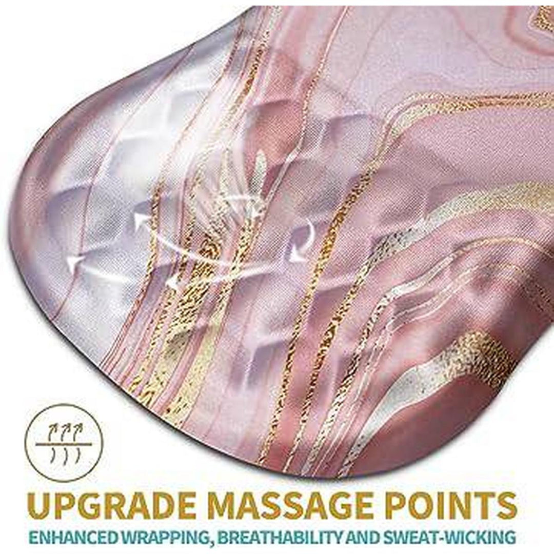 Pink Gold Marble Massage Mouse Pad with Wrist Support - DOKUTRONIX