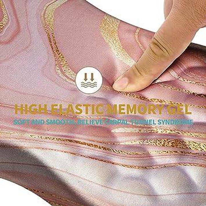 Pink Gold Marble Massage Mouse Pad with Wrist Support - DOKUTRONIX