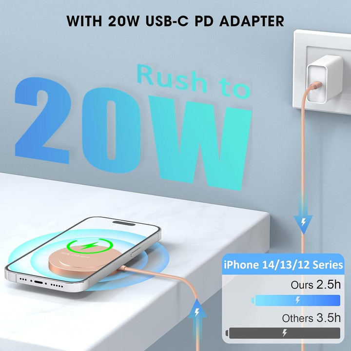 Pink MagSafe iPhone Charger - Wireless & Stylish! - DOKUTRONIX