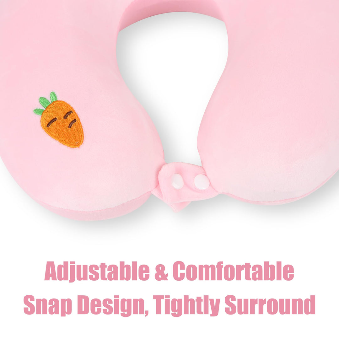 Pink Rabbit Travel Pillow & Sleep Mask Set - DOKUTRONIX