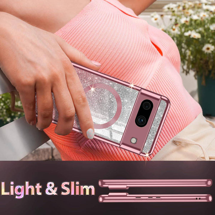 GlitterMag Rose Gold Case for Pixel 8A - DOKUTRONIX