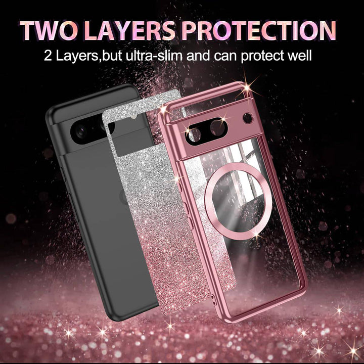 GlitterMag Rose Gold Case for Pixel 8A - DOKUTRONIX