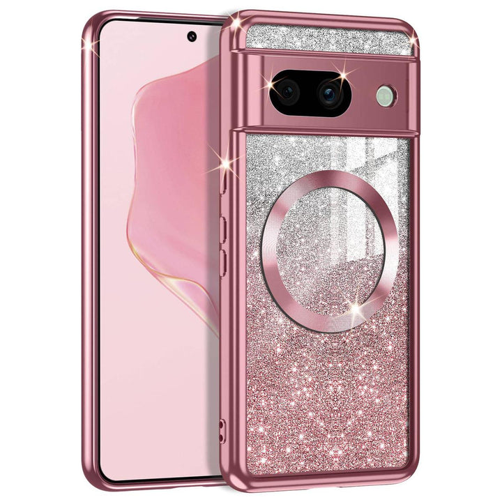 GlitterMag Rose Gold Case for Pixel 8A - DOKUTRONIX