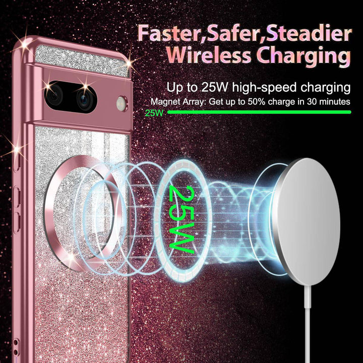 GlitterMag Rose Gold Case for Pixel 8A - DOKUTRONIX