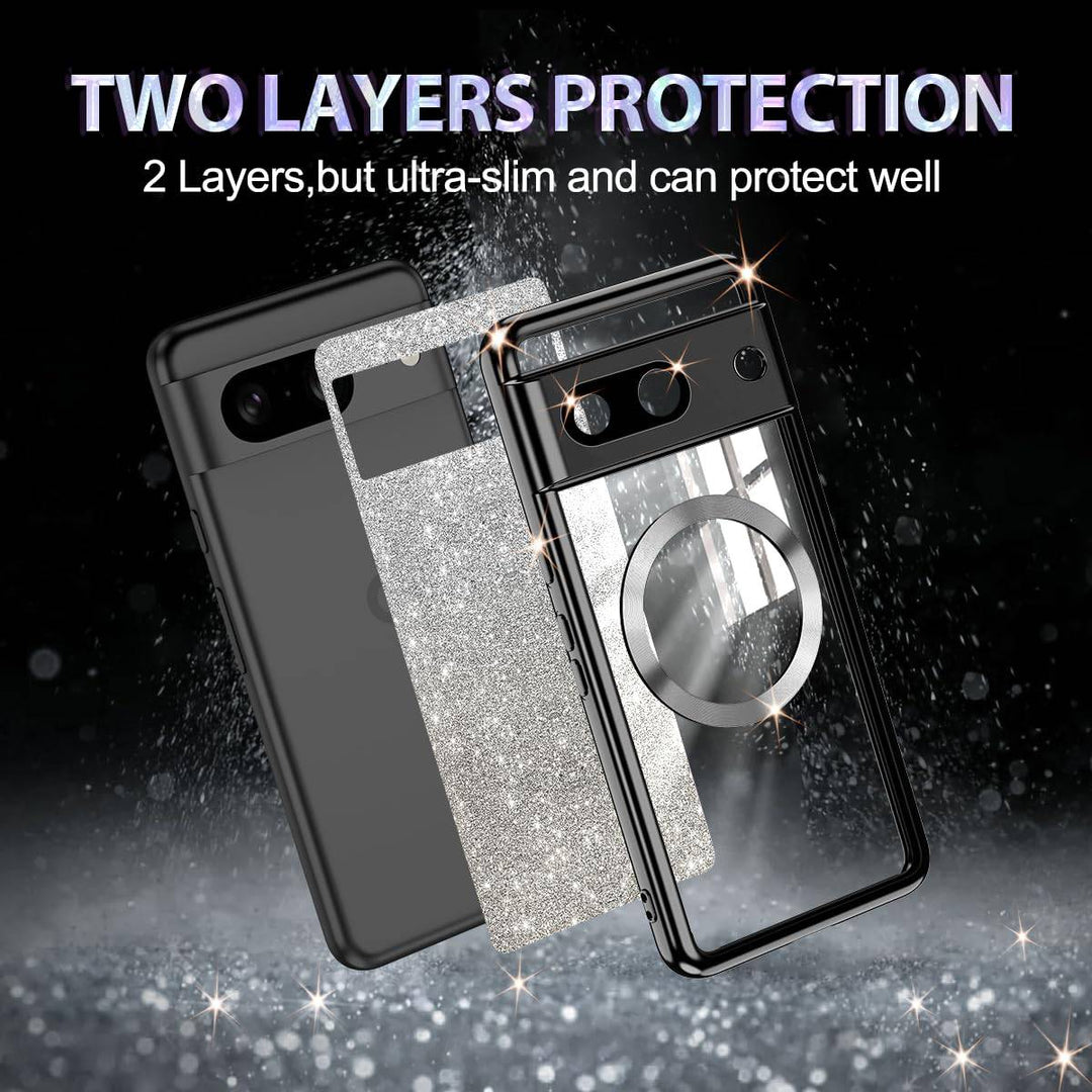GlitterMag Rose Gold Case for Pixel 8A - DOKUTRONIX