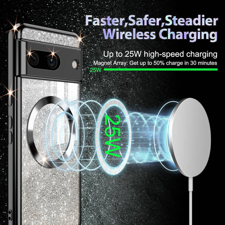 GlitterMag Rose Gold Case for Pixel 8A - DOKUTRONIX