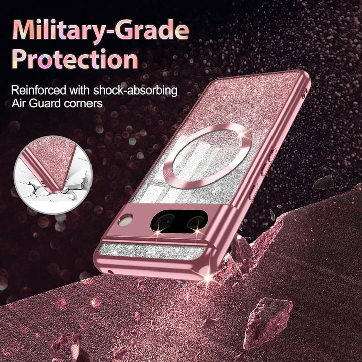 GlitterMag Rose Gold Case for Pixel 8A - DOKUTRONIX