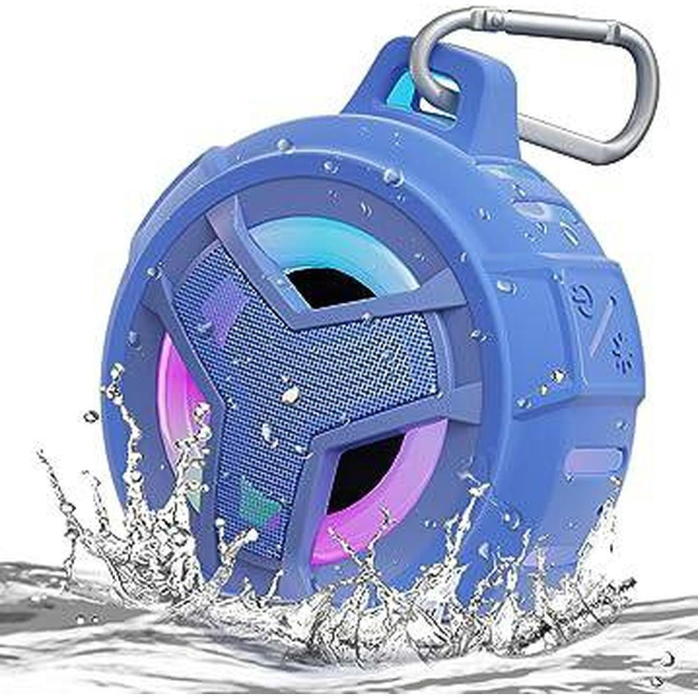 AquaGlow Bluetooth Shower Speaker - Light Blue - DOKUTRONIX