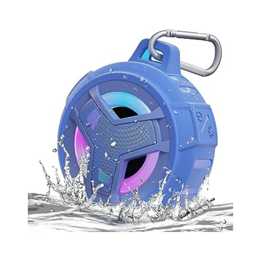 AquaGlow Bluetooth Shower Speaker - Light Blue - DOKUTRONIX