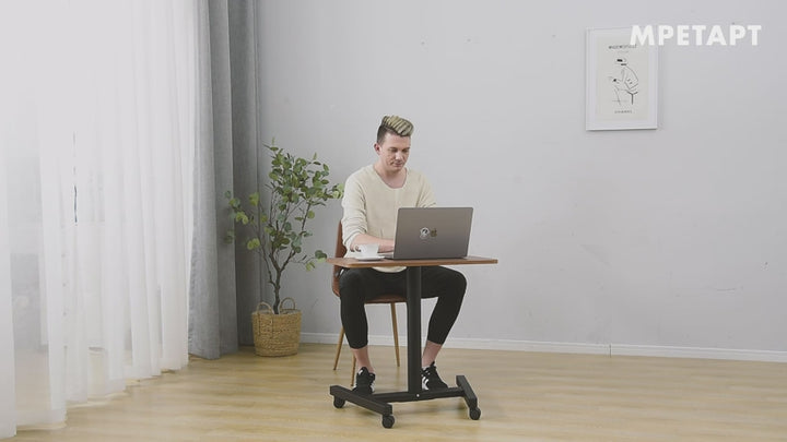 Rustic Roll-Top Height Adjustable Sit-Stand Desk