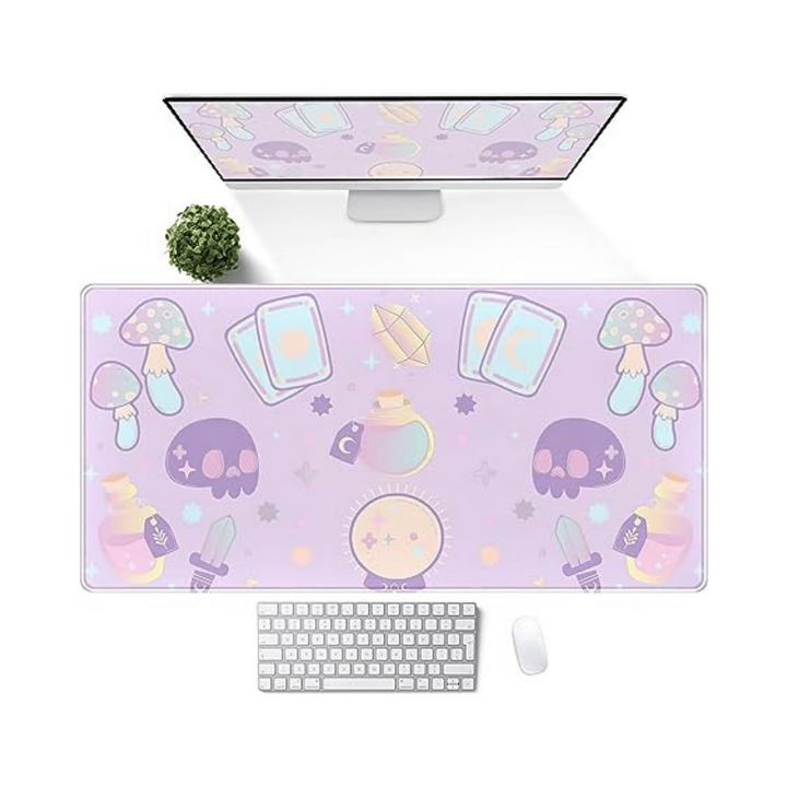 Enchanting Purple Witch Desk Mat - XXL Gaming Pad - DOKUTRONIX