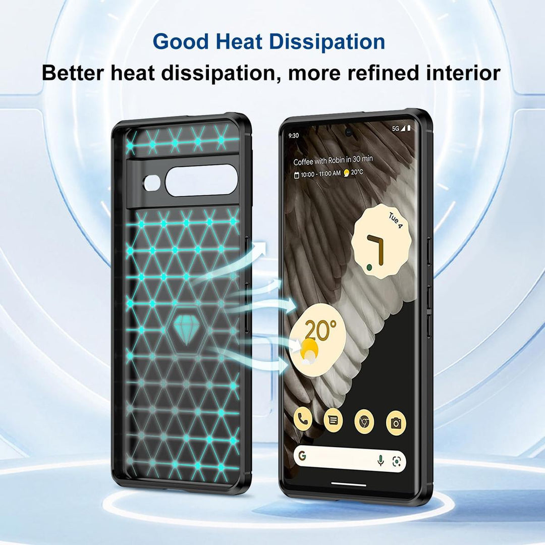 Qiinogow Slim Carbon Fiber Case for Pixel 7 Pro - DOKUTRONIX