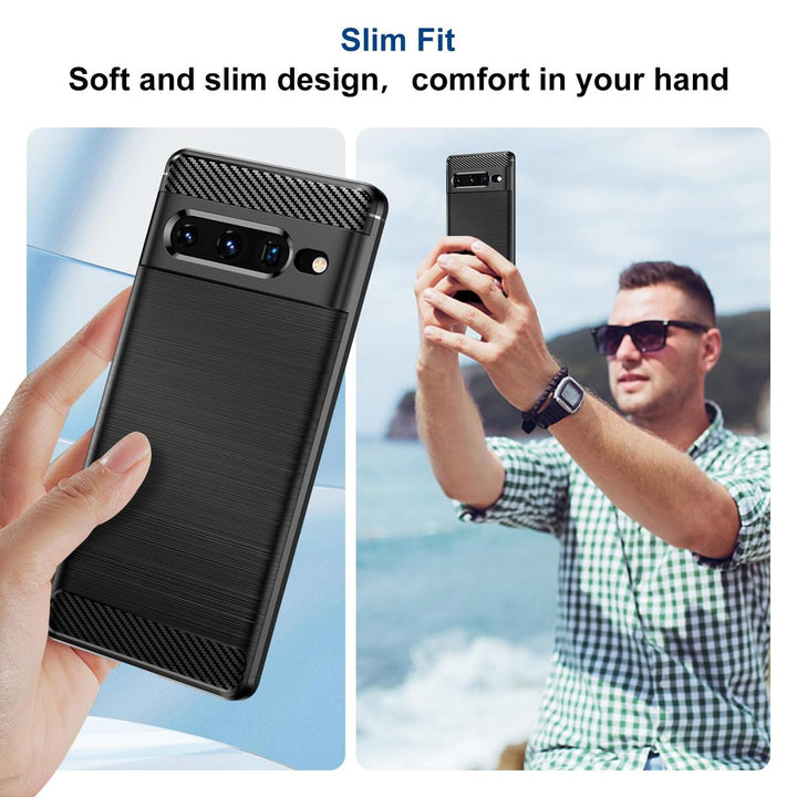 Qiinogow Slim Carbon Fiber Case for Pixel 7 Pro - DOKUTRONIX