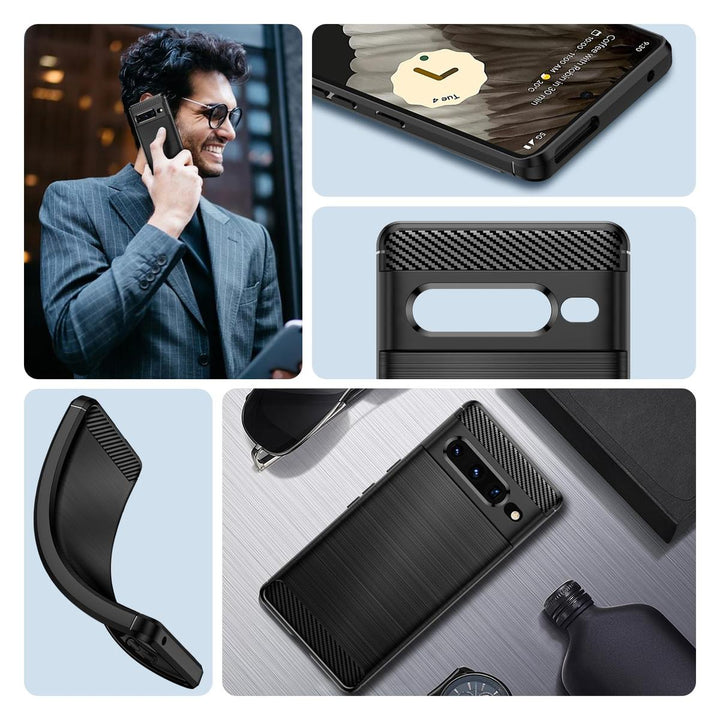 Qiinogow Slim Carbon Fiber Case for Pixel 7 Pro - DOKUTRONIX