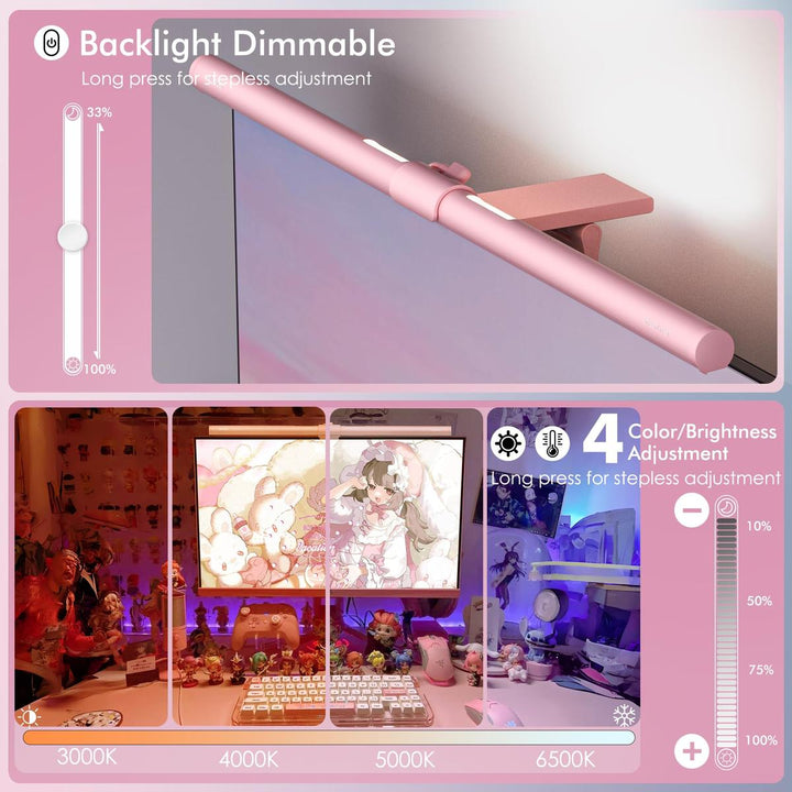 Quntis Bliss Pink Light Bar: Eye-Care & Dimming Delight - DOKUTRONIX