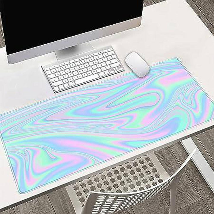 HoloRainbow Gaming Mouse Pad: Stylish Desk Upgrade - DOKUTRONIX