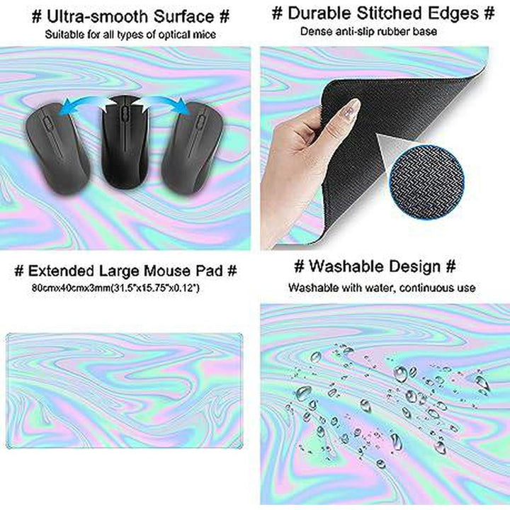 HoloRainbow Gaming Mouse Pad: Stylish Desk Upgrade - DOKUTRONIX