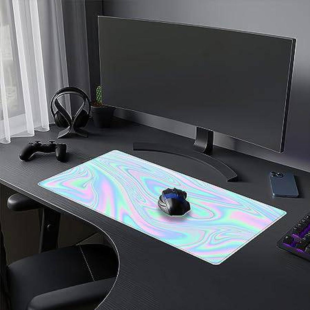 HoloRainbow Gaming Mouse Pad: Stylish Desk Upgrade - DOKUTRONIX