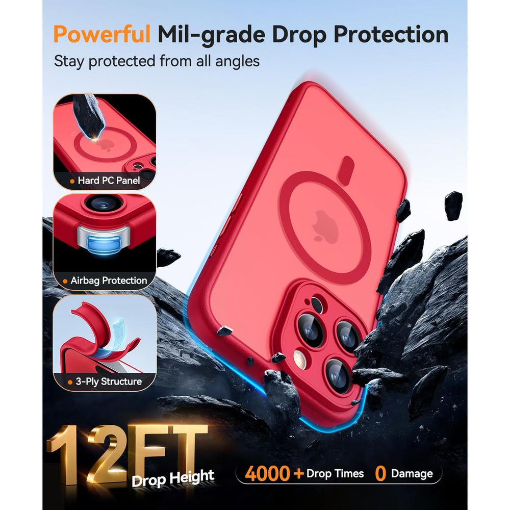Red Max MagSafe Case - Camera Protection - DOKUTRONIX
