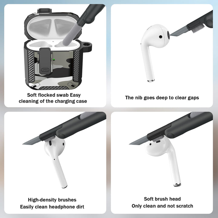 ArmorGuard AirPod Case with Cleaner Kit - Black - DOKUTRONIX